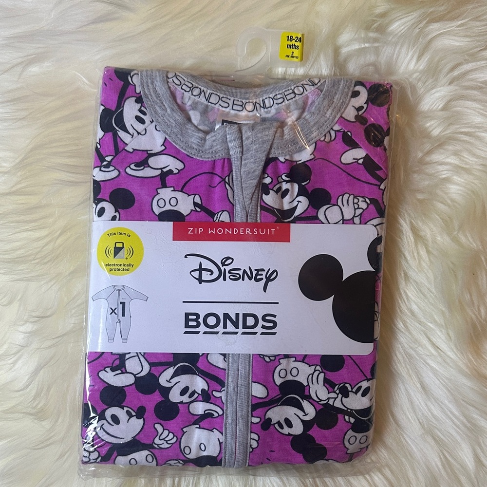 Bonds Disney Mickey Mouse Purple and Gray Wondersuit - size 2